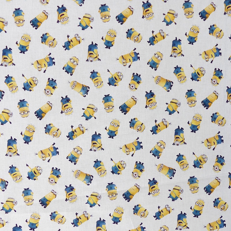 Tissu Licence Minions Fond Blanc