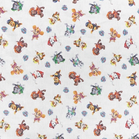 Tissu Licence Pat Patrouille Friends Fond Blanc 