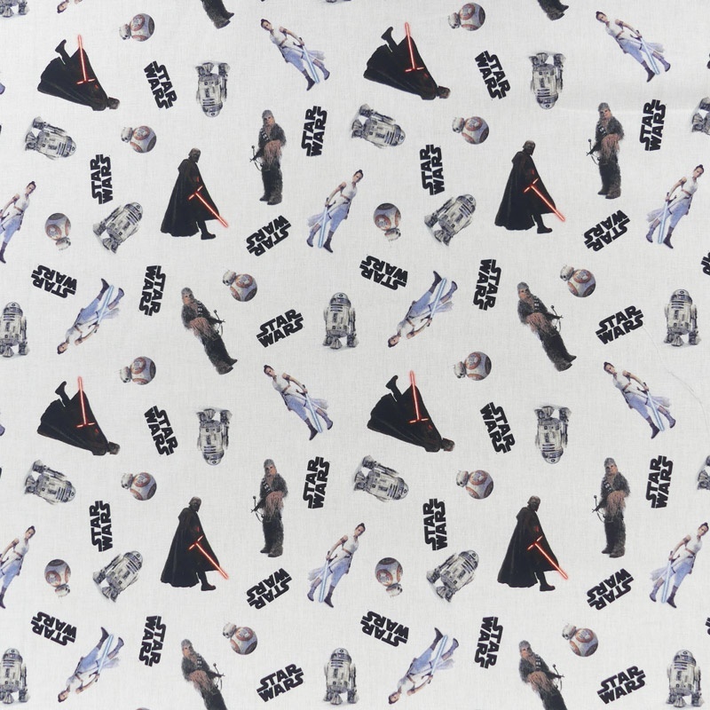 Tissu Licence Star Wars Classic Fond Blanc
