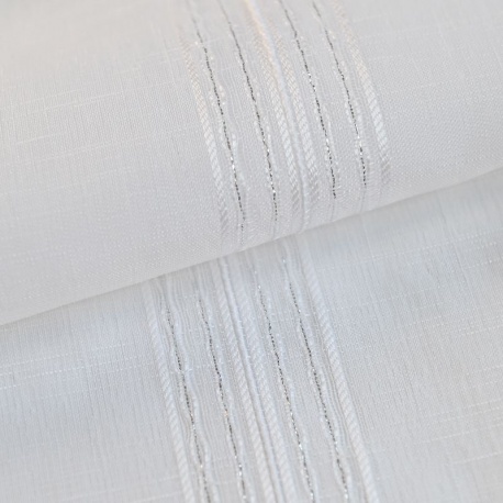Tissu Voile Lurex Lury Rayures Blanc
