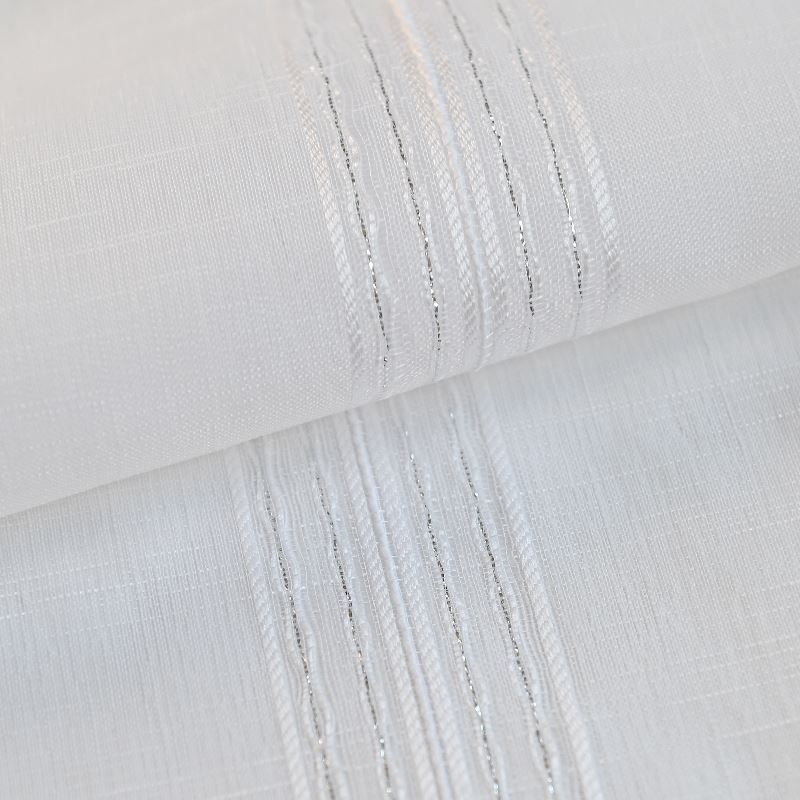 Tissu Voile Lurex Lury Rayures Blanc