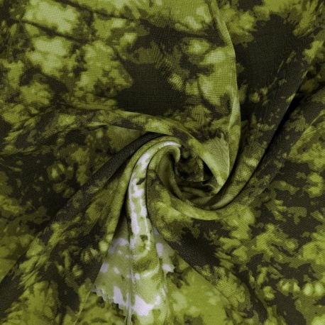 Tissu Viscose Imprimé Tye&die Vert