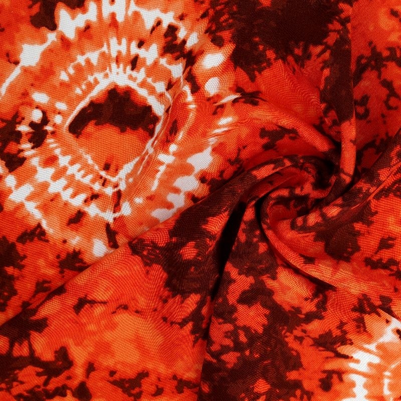 Tissu Viscose Imprimé Tye&die Orange