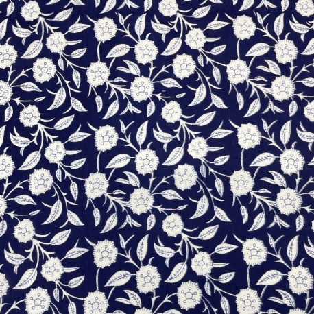 Tissu Imprimé Esprit Blockprint Taj Mahal Bleu Indigo 