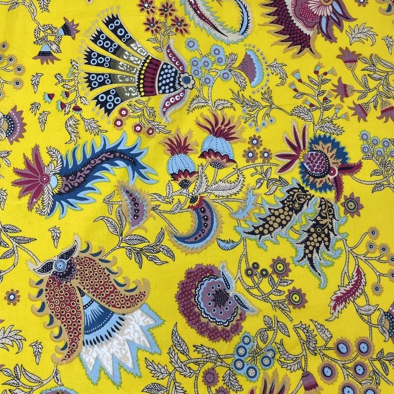 Tissu Imprimé Esprit Blockprint Taj Mahal Jaune 