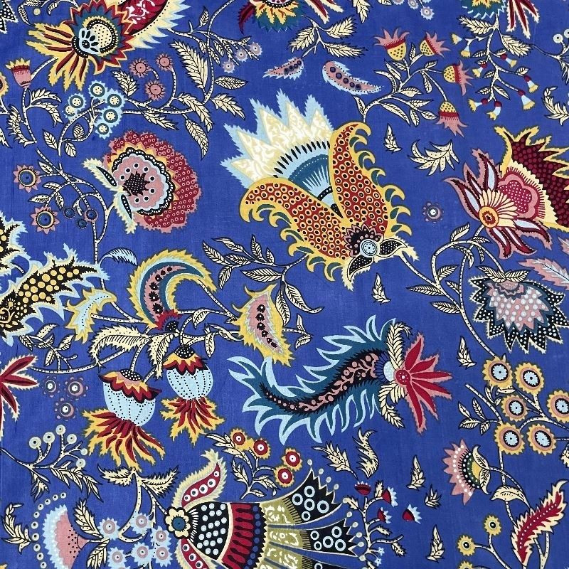 Tissu Imprimé Esprit Blockprint Taj Mahal Bleu