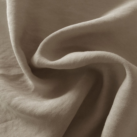 Tissu Viscose Polyester Uni Taupe