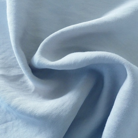 Tissu Viscose Polyester Uni Bleu 