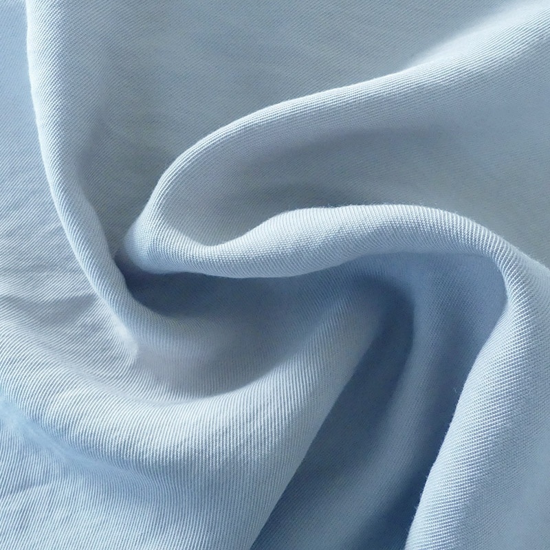 Tissu Viscose Polyester Uni Bleu 
