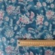 Tissu Blockprint Impression Tampons Mains Fleur Fond Bleu