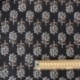 Tissu Blockprint Impression Tampons Mains Feuille Fond Noir