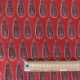 Tissu Blockprint Impression Tampons Mains Feuille Fond Rouge