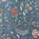 Tissu Blockprint Imprimé Tampons Mains Matelassé Double Face Rose Bleu