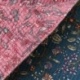 Tissu Blockprint Imprimé Tampons Mains Matelassé Double Face Rose Bleu