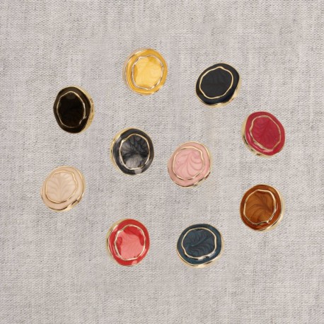 Bouton aspect métal émaillé