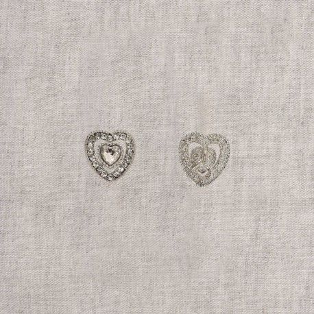 Bouton coeur strass
