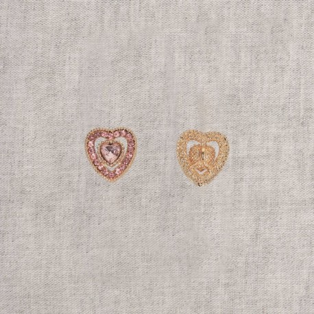 Bouton coeur strass
