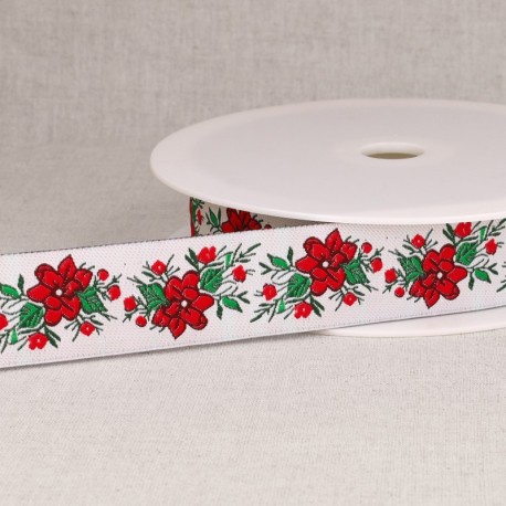 Galon jacquard fleurs