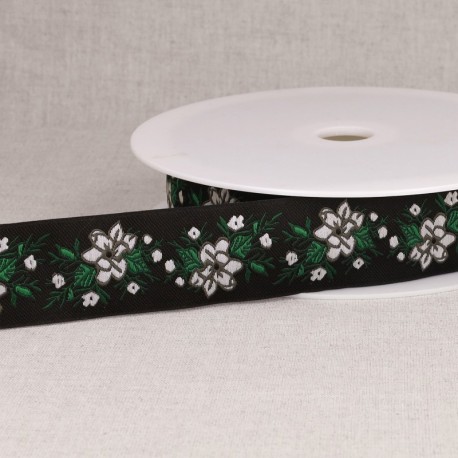 Galon jacquard fleurs