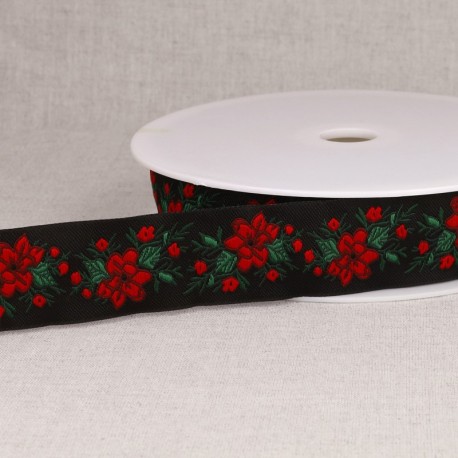 Galon jacquard fleurs