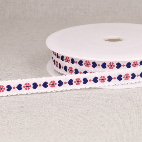 Galon jacquard petits coeurs