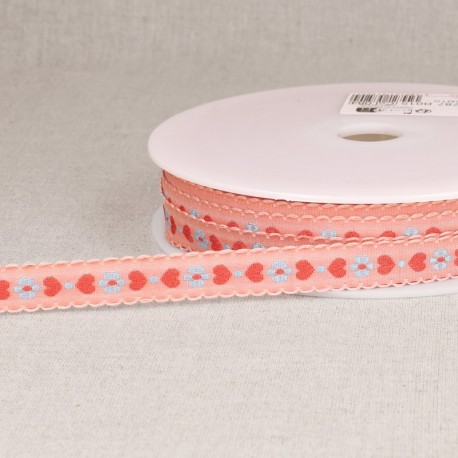 Galon jacquard petits coeurs