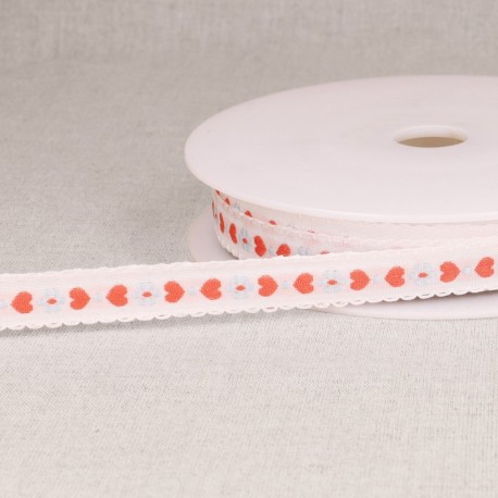 Galon jacquard petits coeurs