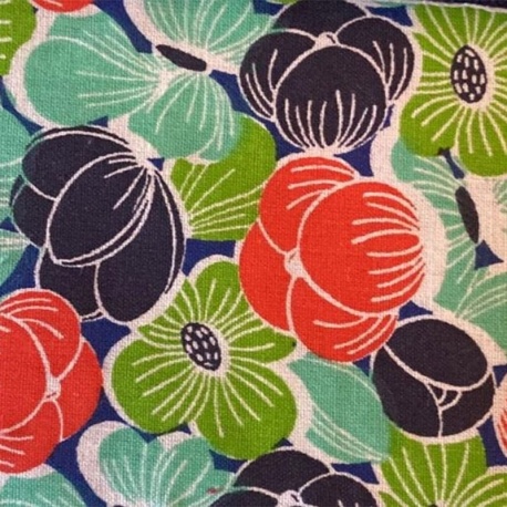Coupon Tissu Fleur multico