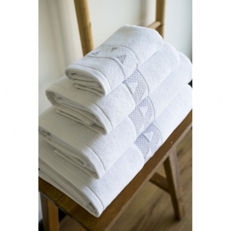 Linge de Toilette Liteau Jacquard Lucile Blanc