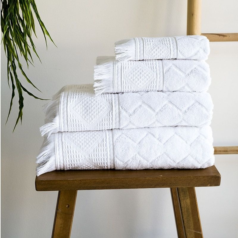 Linge de Toilette Emeline Triangle Uni Blanc