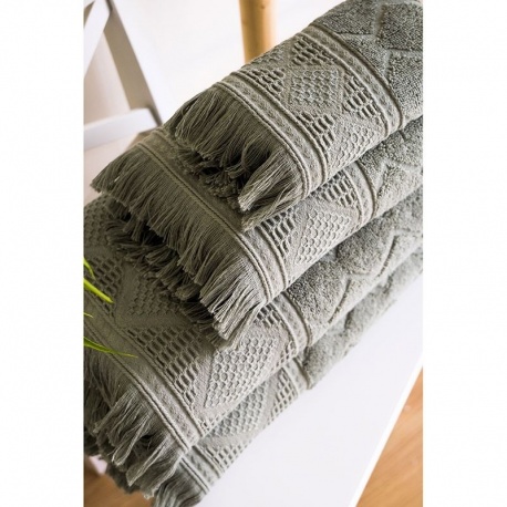 Linge de Toilette Emeline Triangle Uni Olive