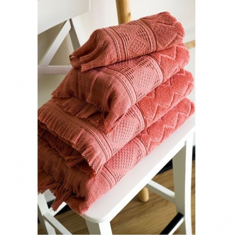 Linge de Toilette Emeline Triangle Uni Bois de Rose