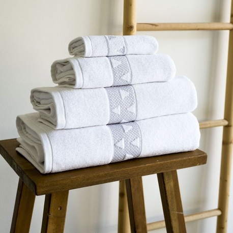 Linge de Toilette Liteau Jacquard Lucile Blanc