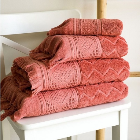 Linge de Toilette Emeline Triangle Uni Bois de Rose