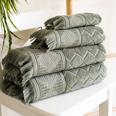 Linge de Toilette Emeline Triangle Uni Olive