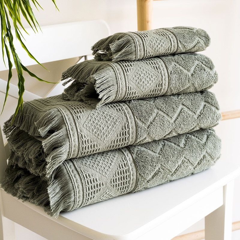 Linge de Toilette Emeline Triangle Uni Olive