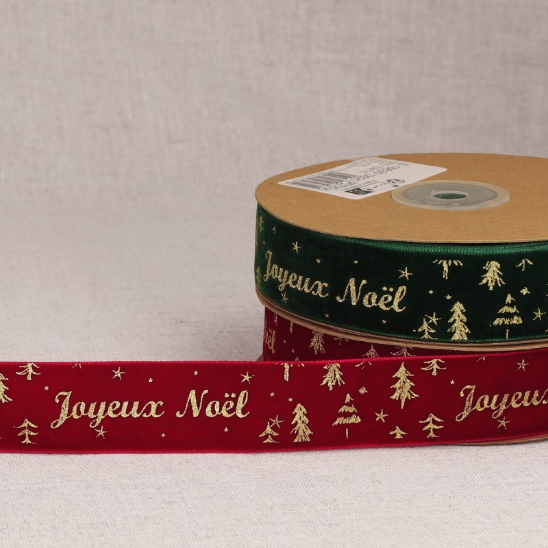 Ruban velours joyeux noel