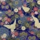 Tissu Coton Imprimé Misaki Bleu Foil