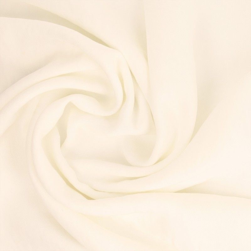 Tissu Gabardine Viscose Polyester Uni Blanc 