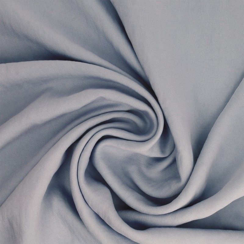 Tissu Gabardine Viscose Polyester Uni Bleu 