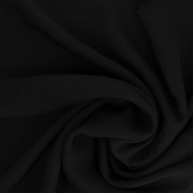 Tissu Gabardine Viscose Polyester Uni Noir 