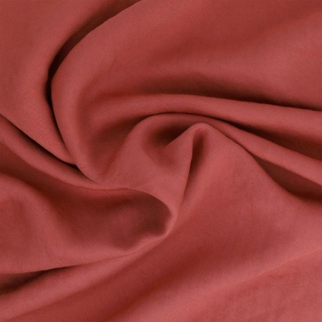Tissu Gabardine Viscose Polyester Uni Framboise 