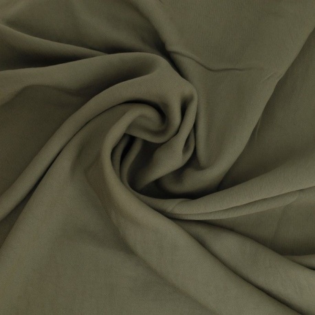 Tissu Gabardine Viscose Polyester Uni Kaki