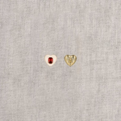 Bouton bijou coeur bi-color