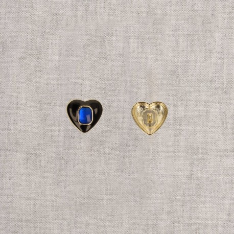 Bouton bijou coeur bi-color