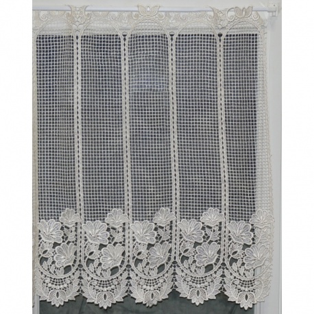 Brise Bise Macramé Hauteur 90cm Florale Blanc