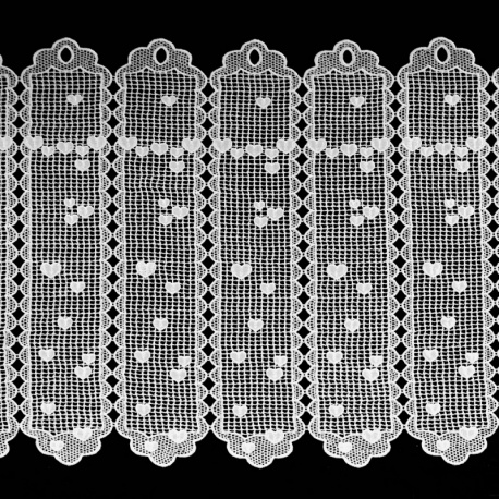 Brise Bise Macramé Hauteur 60cm Coeur Blanc