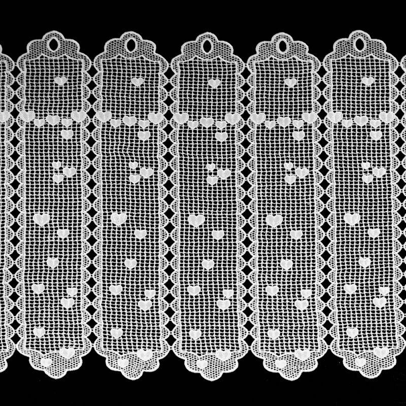 Brise Bise Macramé Hauteur 60cm Coeur Blanc