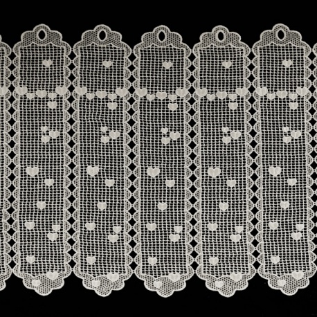 Brise Bise Macramé Hauteur 90cm Coeur Ecru