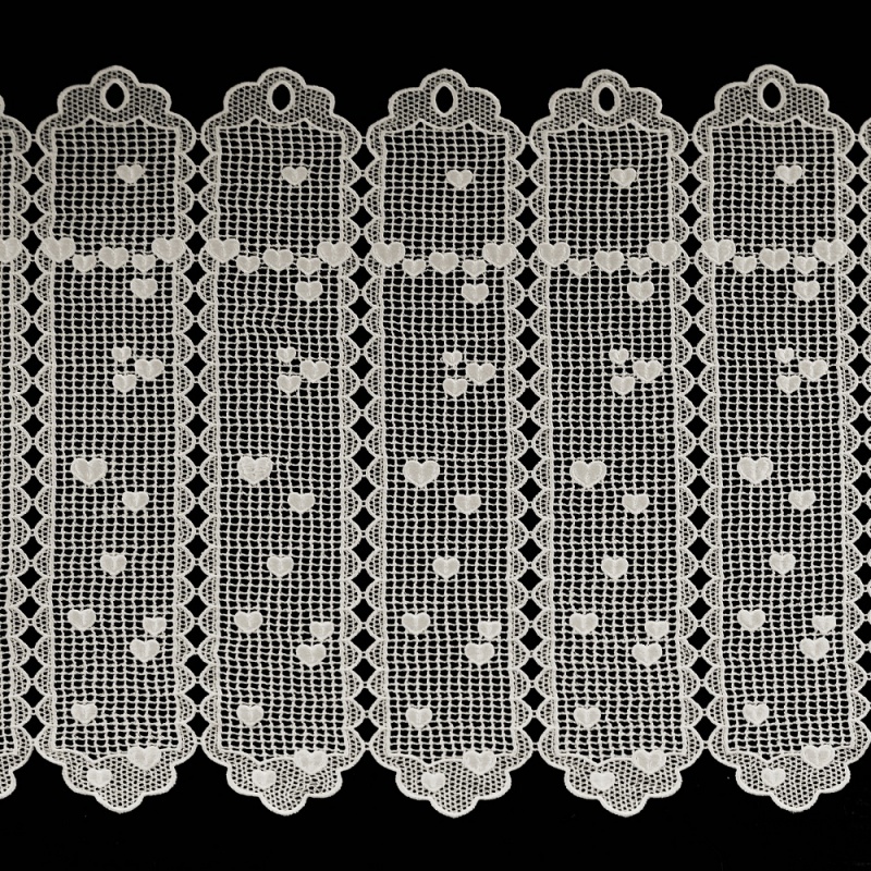 Brise Bise Macramé Hauteur 90cm Coeur Ecru